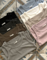 KJ Rib Basic Round Sleeveless (8color)