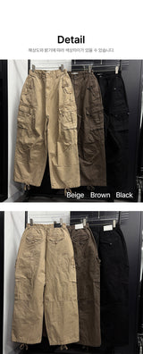 テープダイイングワイドカーゴパンツ(3color)