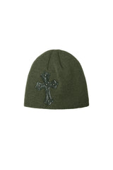 cross beanie (khaki)