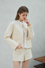 CHERISH TWEED JACKET / WHITE