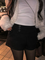 Prong Wool Button Shorts