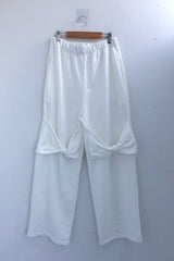 Double ribbon knee-point pants