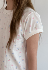 フラワーシャーリングクロップTシャツ