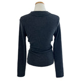 First Muse Off-Shoulder Front Button Long Sleeve Knit Top (2 Colors)