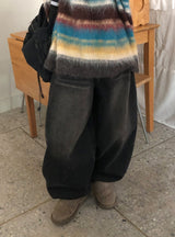 ホームバルーンワイドデニムブラッシュドパンツ