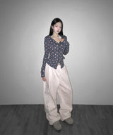 flower slim hood zip up (2colors)