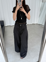 flowery wrinkle blouse (2color)