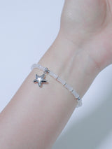All surgical steel milky gemstone star bracelet