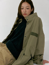 Vintage Safari Puffer Jacket (Khaki)