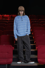 STITCH RUGBY POLO KNIT / SKY BLUE