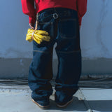 Regular tapered denim pants / Classic blue