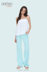 Mint lettering long good fit casual pants 