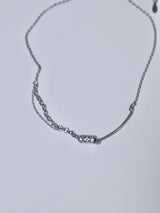 Surgical steel layered chain pendant necklace