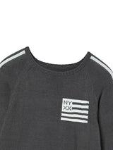 FLAG BOATNECK KNIT CHARCOAL