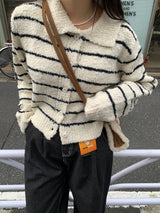 Clang wool striped cardigan