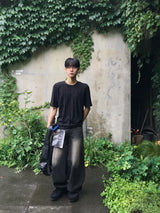 Ramie Brush Balloon Denim Pants 5C