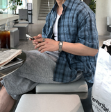 Look Glass Summer Daily Soft Check Short Sleeve Shirt