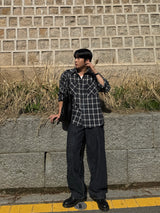Autumn double check shirt