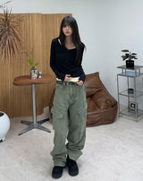 Leven V-Neck Button Long Sleeve Tee
