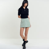 Button Detail Skort Green