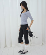 CARGO CAPRI PANTS (BLACK) F26QD152
