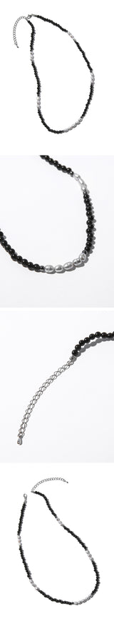 ブラックシードアンドパールネックレス_Black Pearl