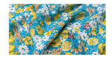 Waxy Blue Flower Long Color Skirt