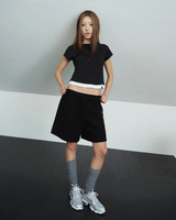 26SS WOMAN POINT LABEL LAYERED SHORT SLEEVE T-SHIRT