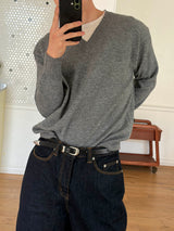 Layered crop v neck knit(4color)