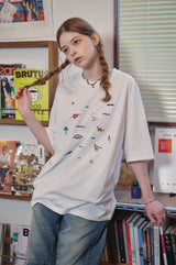 ディノステッチ刺繍半袖Tシャツ