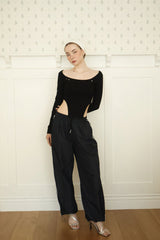  Side line track pants (navy)