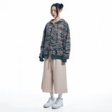 Rhinestone Camo Hoodie - BEIGE