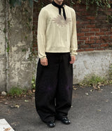 Wildflower Stitch Pants _ Black & Purple