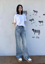 レギュラーセミブーツカットデニムパンツ code 25007