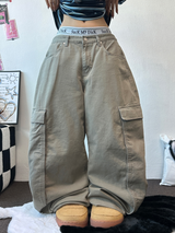 オーバービッグカーゴバルーンコットンパンツ🤎🩵2カラー