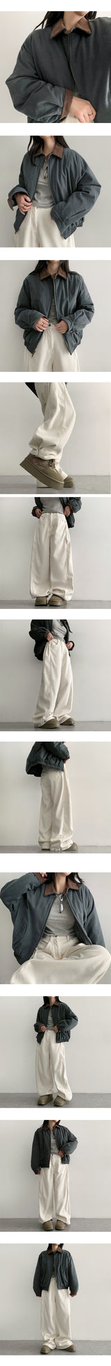 Neming Golden Collar Quilted Short Jacket