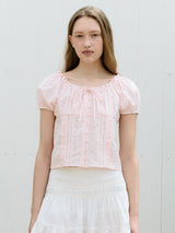 FRILL PINTUCK BLOUSE PINK