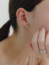 26SS★ H Edition (W) Cream Hoop Earrings
