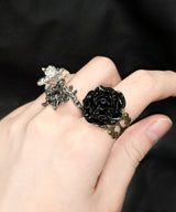 antique black rose ring