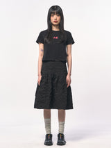 ロマンスクロップTシャツ BLACK
