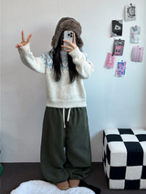 テディフリース🤎🐻 S-L🧸3サイズ ロングワイドヒーターパンツ 🤎💙💚3COLOR