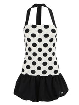 Midnight Bloom Dress (Ivory Dot)