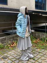 ストライプフーディーT