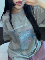 マイギャラクシー☪🌌✨オーロラプリンティングTシャツ 🎀🩶2カラー
