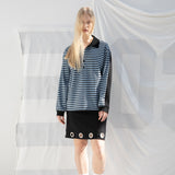 SPORTY PIQUE SHIRTS (BLUE/BLACK)