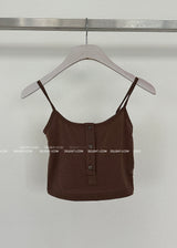 5 color button crop sleeveless