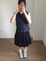 Layered Dot Hoodie Vest (2color)