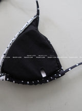 a dot-frilled bikini