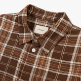 Stranger Classic Fit Cotton Embroidery Long Sleeve Shirt (Brown Check)