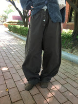 Danf Button Wide Balloon Pants
